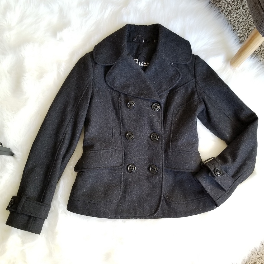 Guess Fully Lined Fitted Pea Coat